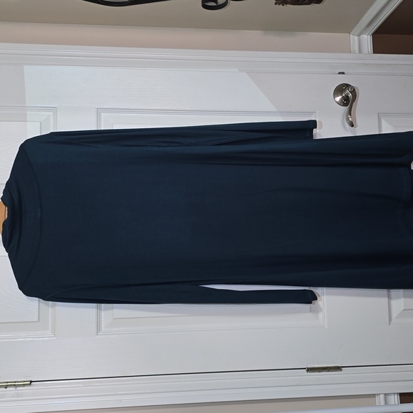 T by Talbots Cowlneck, Long Sleeve, Dark Teal, A-line Dress - Picture 5 of 8